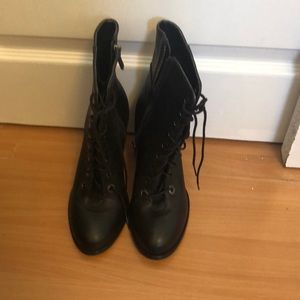 MIA Leather lace  up-witches booties